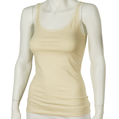 T-shirt damski typu golf z elastanem m.F-018 kremowy TM Yaroslav